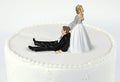 Bride and groom on wedding cake Royalty Free Stock Photo