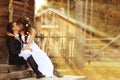 Bride and groom at wedding Royalty Free Stock Photo