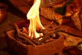 Bride Groom wedding rituals hindu culture havan kund agni fire.