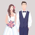 Bride and groome, vector silhuette illustration