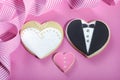 Bride and grrom wedding cookies Royalty Free Stock Photo