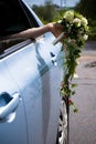 Bride hand with bouquet