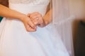 Bride hands wedding ring
