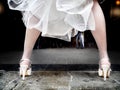 Bride with heels legs outdoor background with boyfriend