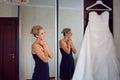 Bride with her dress Royalty Free Stock Photo