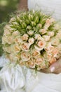 Bride hold bouquet of rose Royalty Free Stock Photo