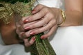 Bride holding bouquet Royalty Free Stock Photo