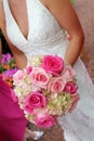 Bride holding bouquet Royalty Free Stock Photo