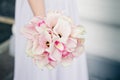 Bride holding bouquet of Calla lilies Royalty Free Stock Photo