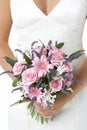 Bride Holding Bouquet Of Flowers Royalty Free Stock Photo