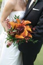 Bride holding her bridal bouquet