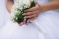 Bride holding her wedding bouquet