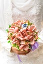 Bride Holding a Money Bouquet Royalty Free Stock Photo