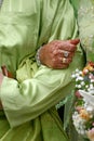 Bride Holding Tight Groom Hand Royalty Free Stock Photo