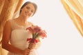 Bride holding wedding bouquet Royalty Free Stock Photo