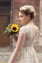 Bride holding a wedding bouquet Royalty Free Stock Photo