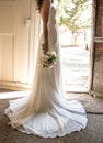 Bride holding wedding bouquet