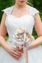 Bride Holding Wedding Bouquet Royalty Free Stock Photo