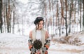 Bride holding wedding bouquet Royalty Free Stock Photo