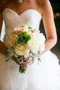 Bride holding wedding bouquet