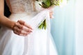 The bride holds a beautiful wedding bouquet Royalty Free Stock Photo