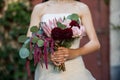 Bride`s Bouquet. Bride with a special bouquet