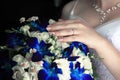 Bride holds a wedding bouquet