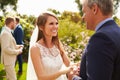 Bride Hugging Father On Wedding Day