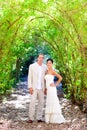 Bride just married couple in love at outdoor Royalty Free Stock Photo