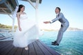 Bride kicking a Bridegroom,Pre Wedding photography thai couples