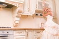Bride in the kitchen