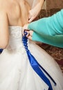 Bride lace up corset dress