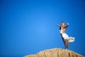 Bride in long white dress