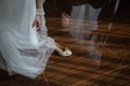 The bride, in a luxurious wedding dress Royalty Free Stock Photo