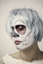 Bride with a mexican calaveras makeup Royalty Free Stock Photo