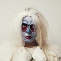 Bride with a mexican calaveras makeup Royalty Free Stock Photo