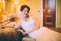 Bride near the bed Royalty Free Stock Photo