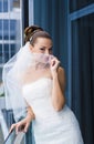 Bride near the window. Royalty Free Stock Photo