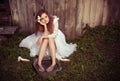 Bride at one with their life problems Royalty Free Stock Photo