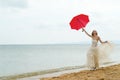 The bride with a parasol