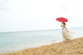 The bride with a parasol