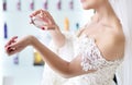Bride and perfume Royalty Free Stock Photo
