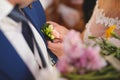 Bride Pinning Boutonniere