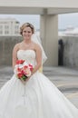 Bride portrait in city Royalty Free Stock Photo