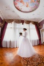 Bride portrait indoor rich royal room