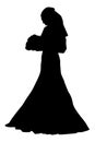 Bride realistic silhouette vector illustration