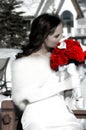 Bride and Red Roses