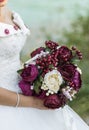 Bride with rose flowers in your hand