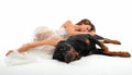 Bride and rottweiler