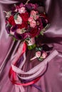The bride`s bouquet and boutonniere Royalty Free Stock Photo